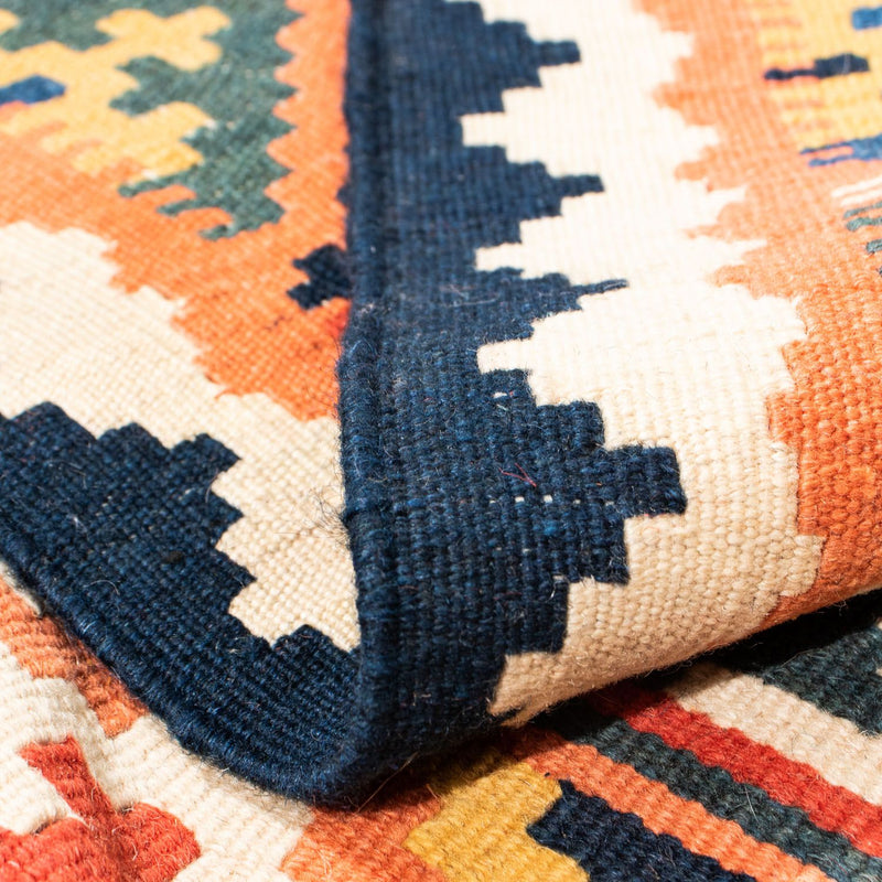 Kelim Carpet - orientalisk matta kvadrat  - 108 x 104 cm - orange