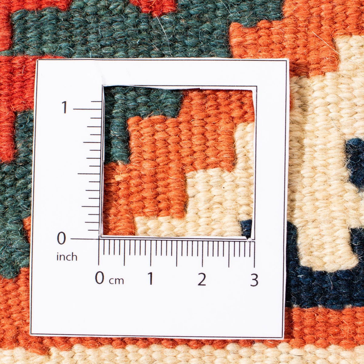 Kelim Carpet - orientalisk matta kvadrat  - 108 x 104 cm - orange