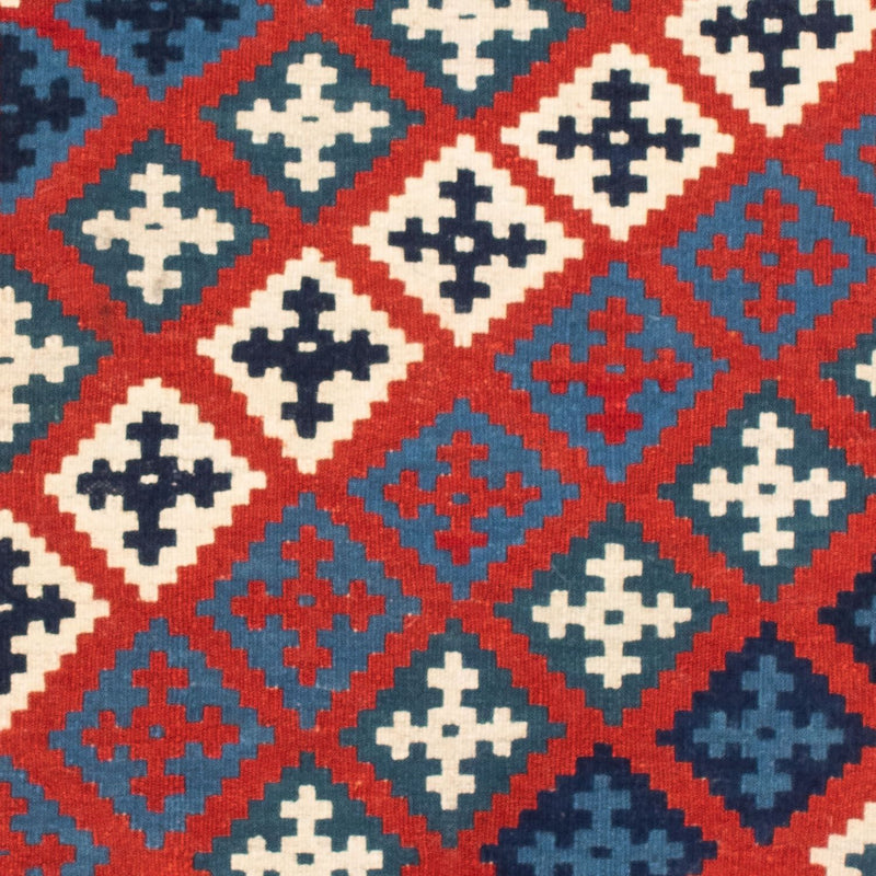 Kelim Carpet - orientalisk matta kvadrat  - 105 x 103 cm - röd