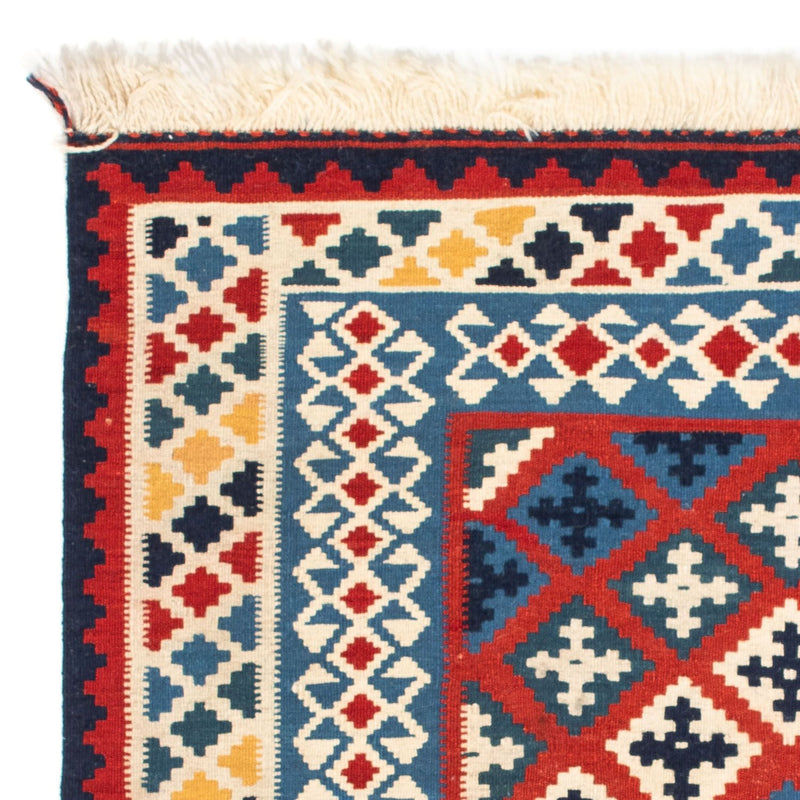 Kelim Carpet - orientalisk matta kvadrat  - 105 x 103 cm - röd