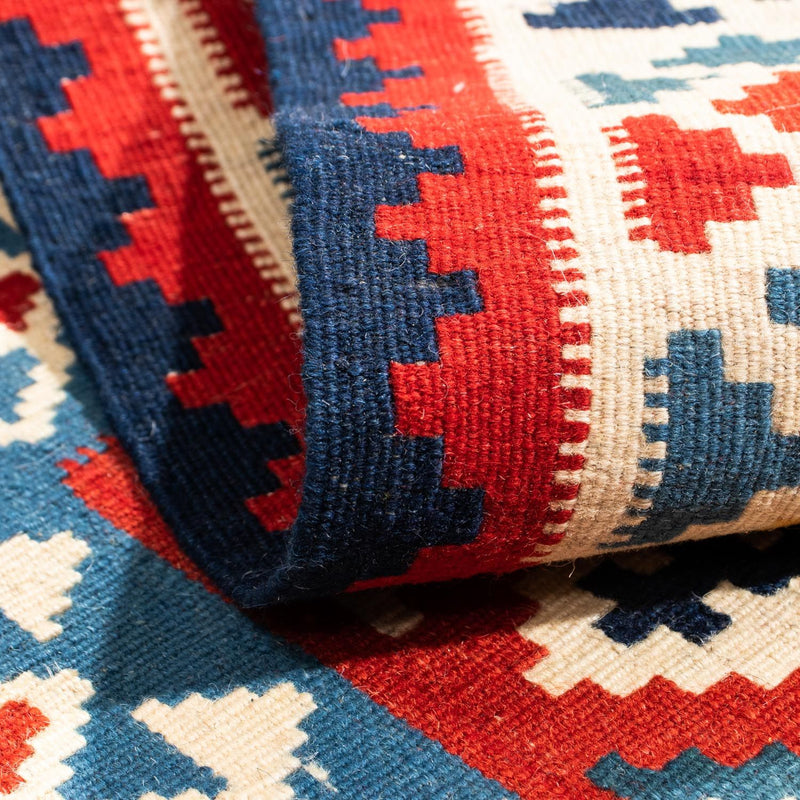 Kelim Carpet - orientalisk matta kvadrat  - 105 x 103 cm - röd