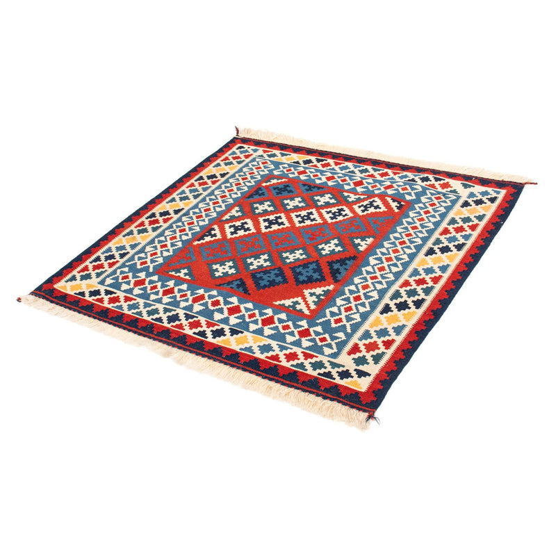 Kelim Carpet - orientalisk matta kvadrat  - 105 x 103 cm - röd