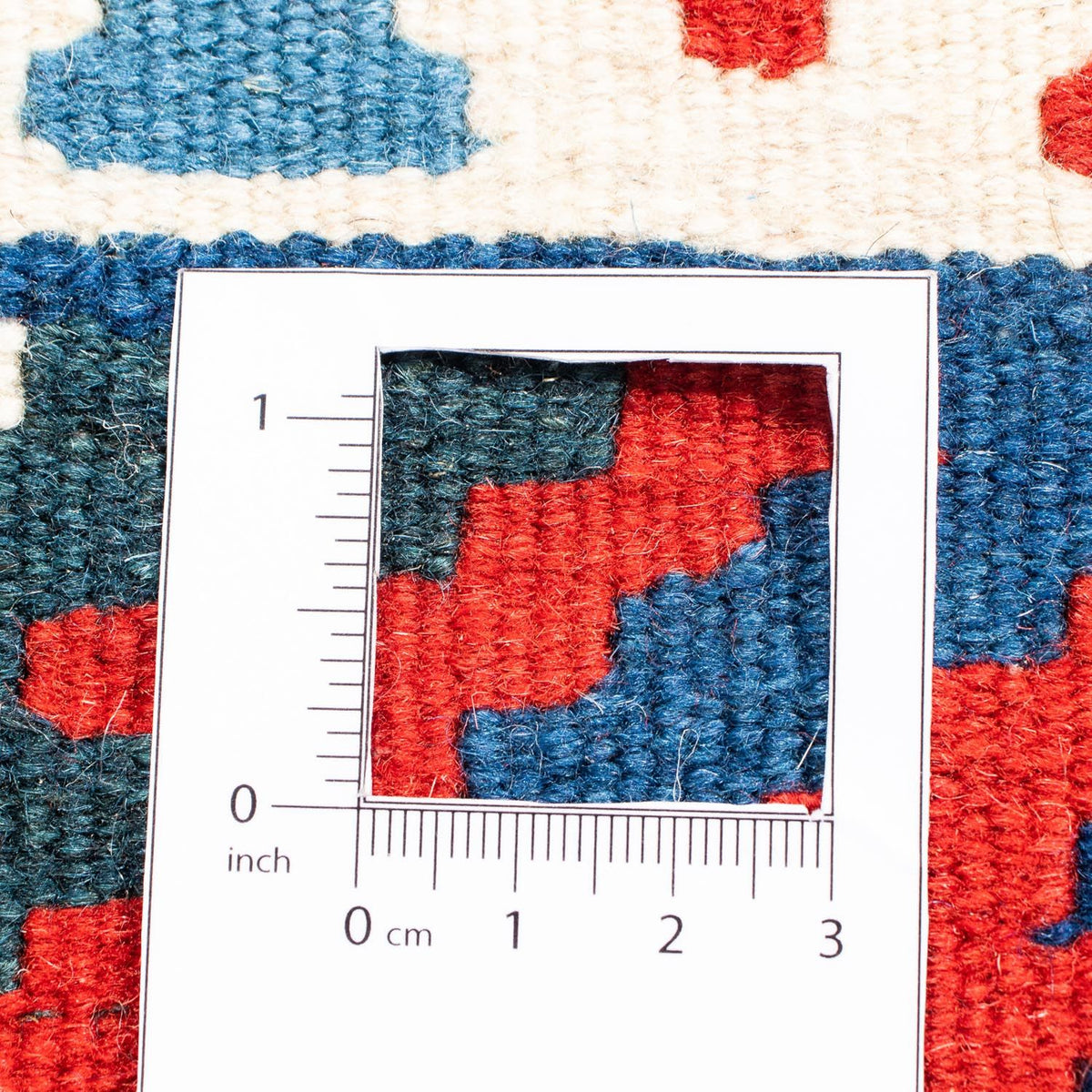 Kelim Carpet - orientalisk matta kvadrat  - 104 x 102 cm - mörkröd