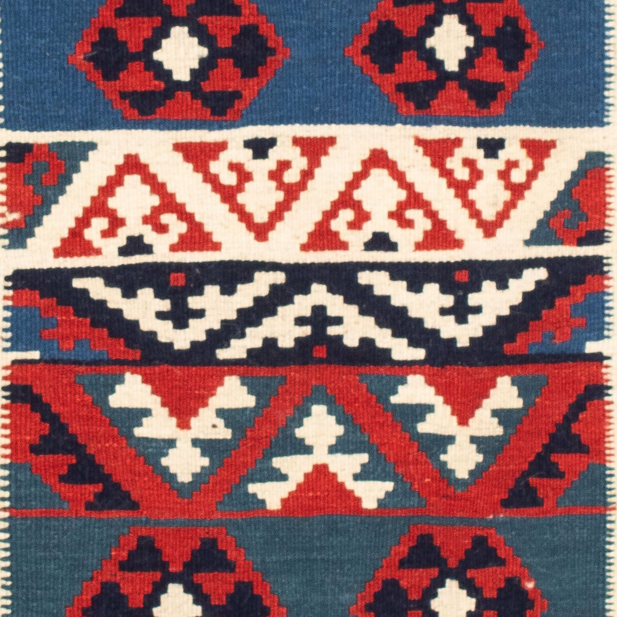 Kelim Carpet - orientalisk matta kvadrat  - 103 x 100 cm - flerfärgad