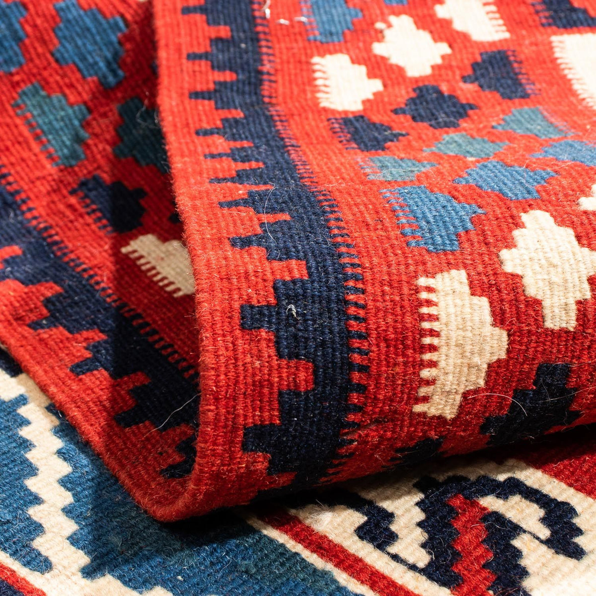 Kelim Carpet - orientalisk matta kvadrat  - 103 x 100 cm - flerfärgad