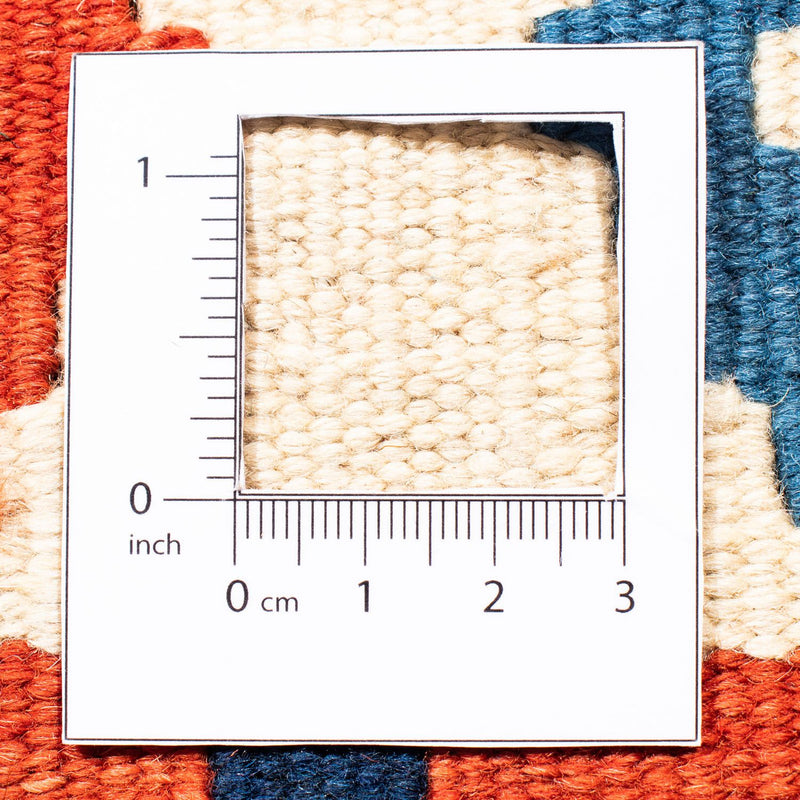 Kelim Carpet - orientalisk matta kvadrat  - 103 x 102 cm - mörkröd