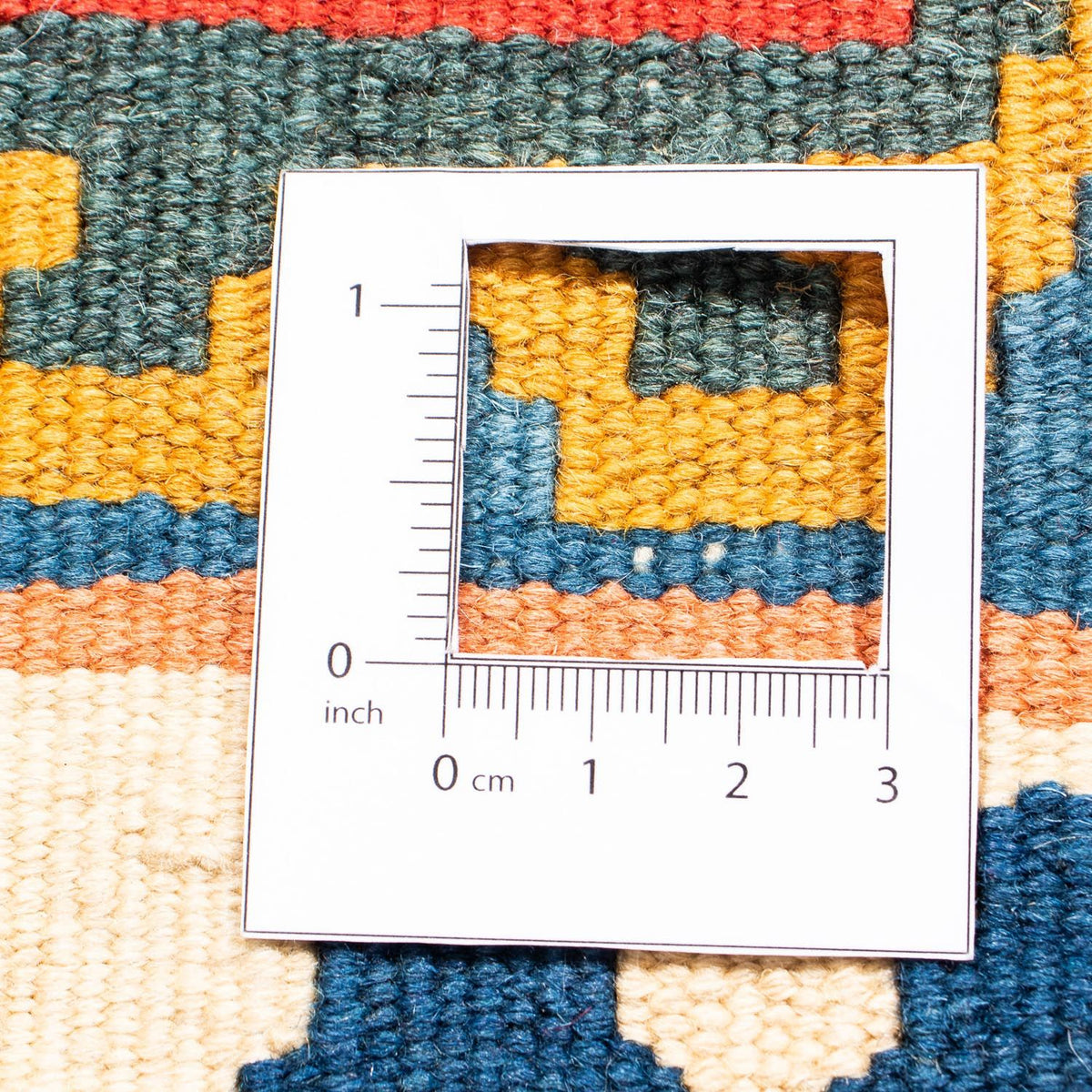 Kelim Carpet - orientalisk matta kvadrat  - 108 x 97 cm - rost