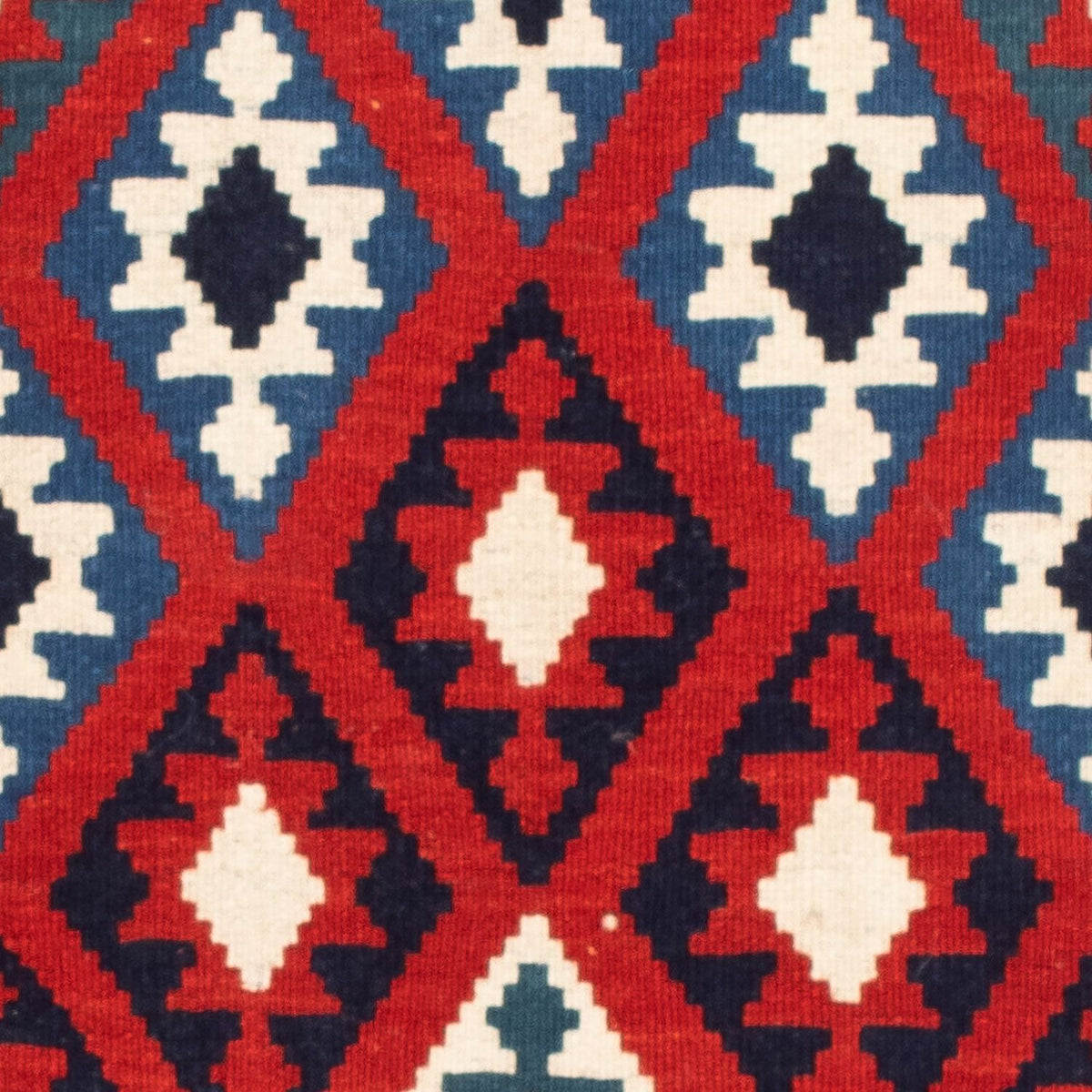 Kelim Carpet - orientalisk matta kvadrat  - 106 x 103 cm - mörkröd