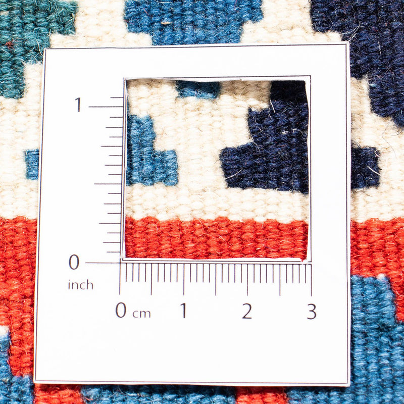 Kelim Carpet - orientalisk matta kvadrat  - 100 x 98 cm - mörkblå