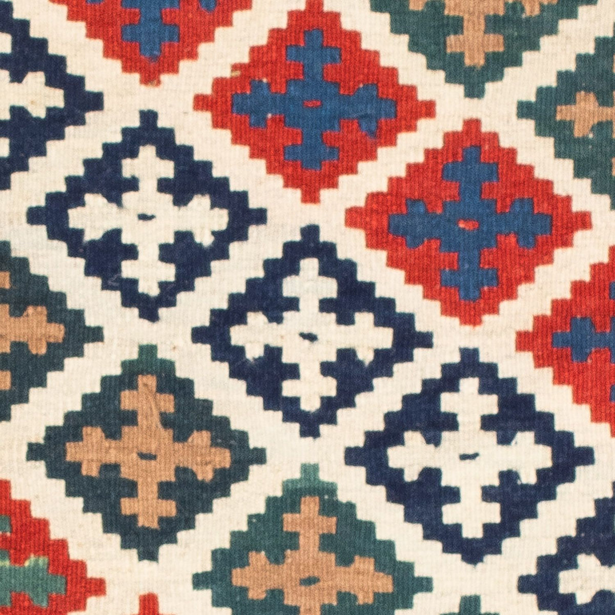 Kelim Carpet - orientalisk matta kvadrat  - 105 x 104 cm - flerfärgad