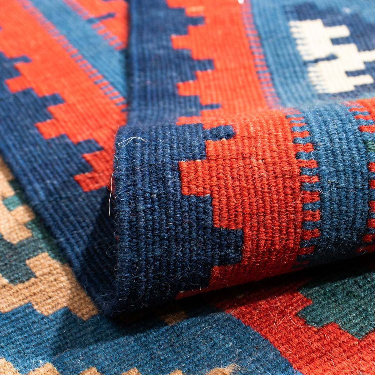 Kelim Carpet - orientalisk matta kvadrat  - 105 x 104 cm - flerfärgad