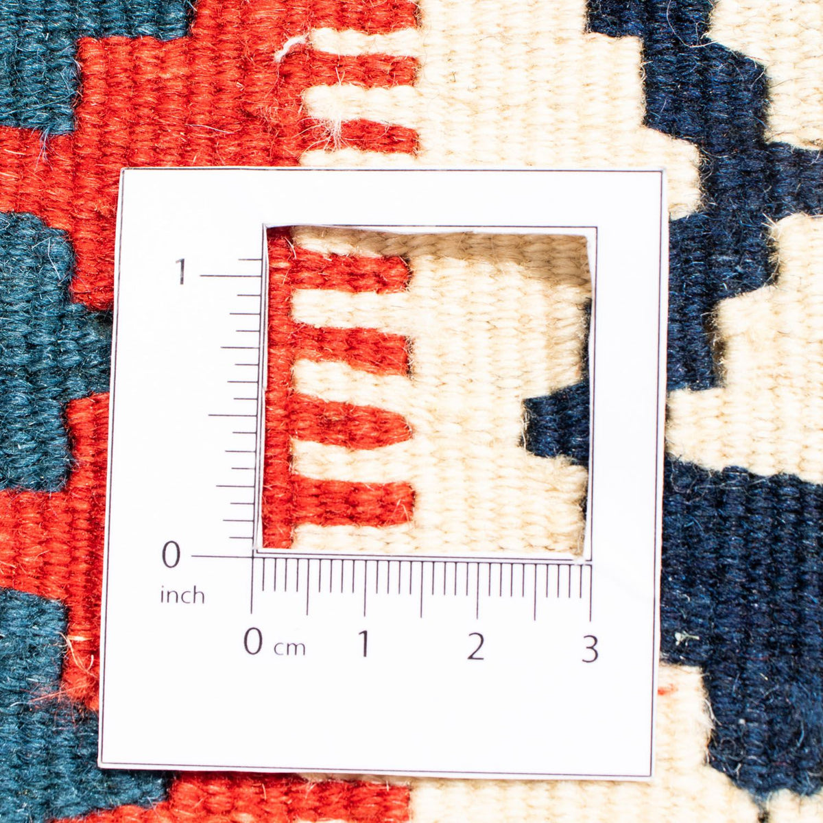 Kelim Carpet - orientalisk matta kvadrat  - 125 x 110 cm - blå