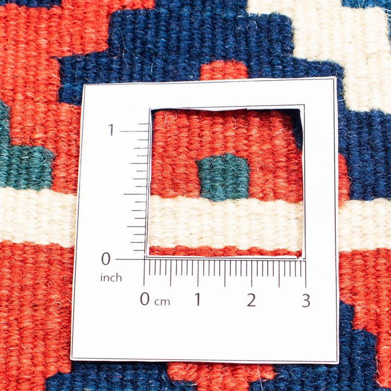 Kelim Carpet - orientalisk matta kvadrat  - 117 x 102 cm - mörkblå