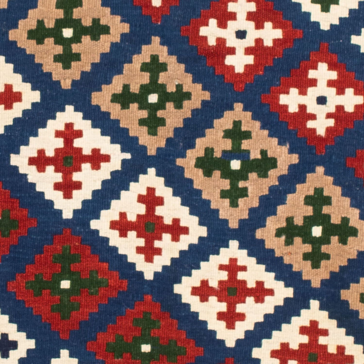 Kelim Carpet - orientalisk matta kvadrat  - 103 x 100 cm - mörkblå