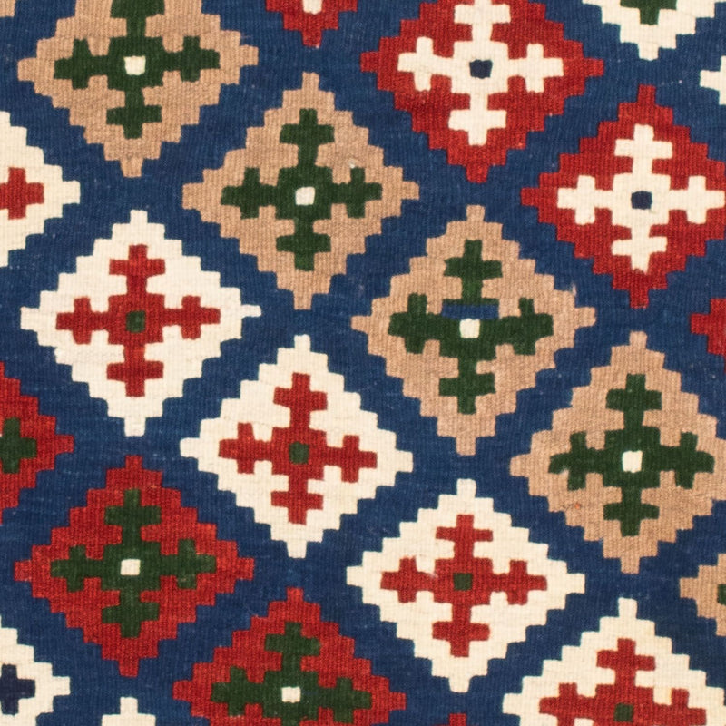 Kelim Carpet - orientalisk matta kvadrat  - 103 x 100 cm - mörkblå