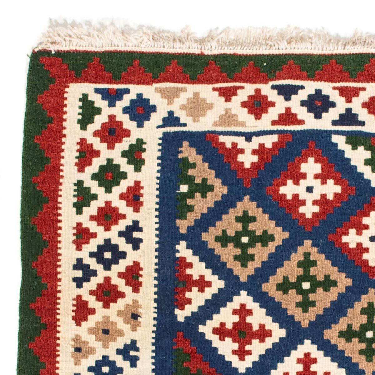 Kelim Carpet - orientalisk matta kvadrat  - 103 x 100 cm - mörkblå