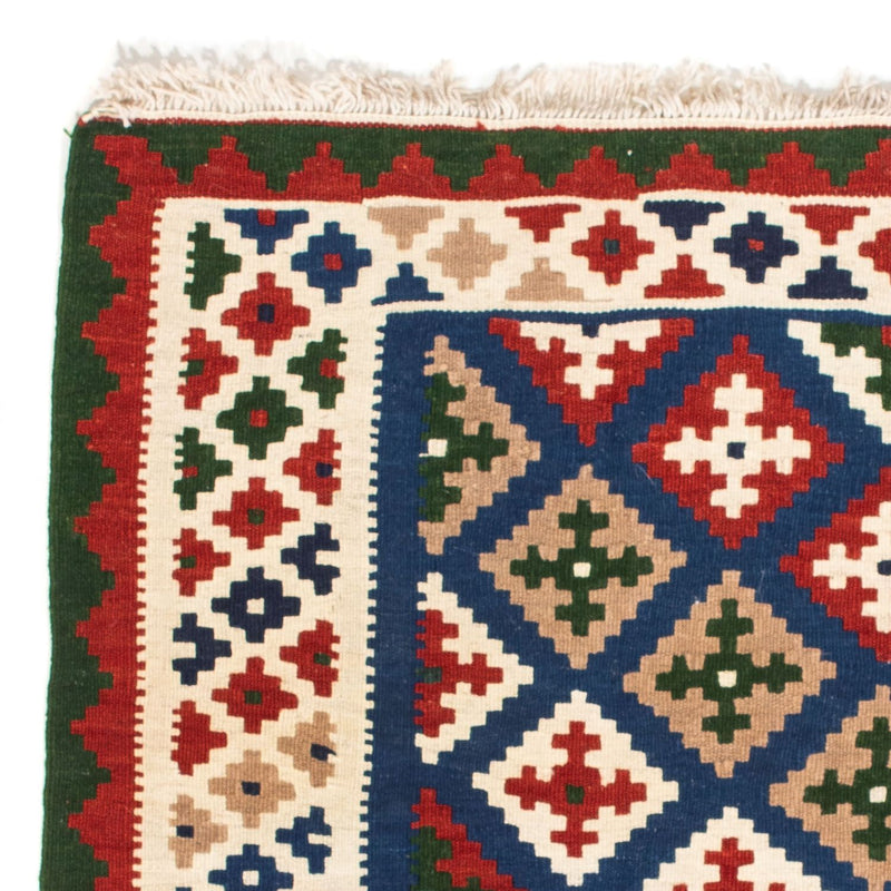 Kelim Carpet - orientalisk matta kvadrat  - 103 x 100 cm - mörkblå