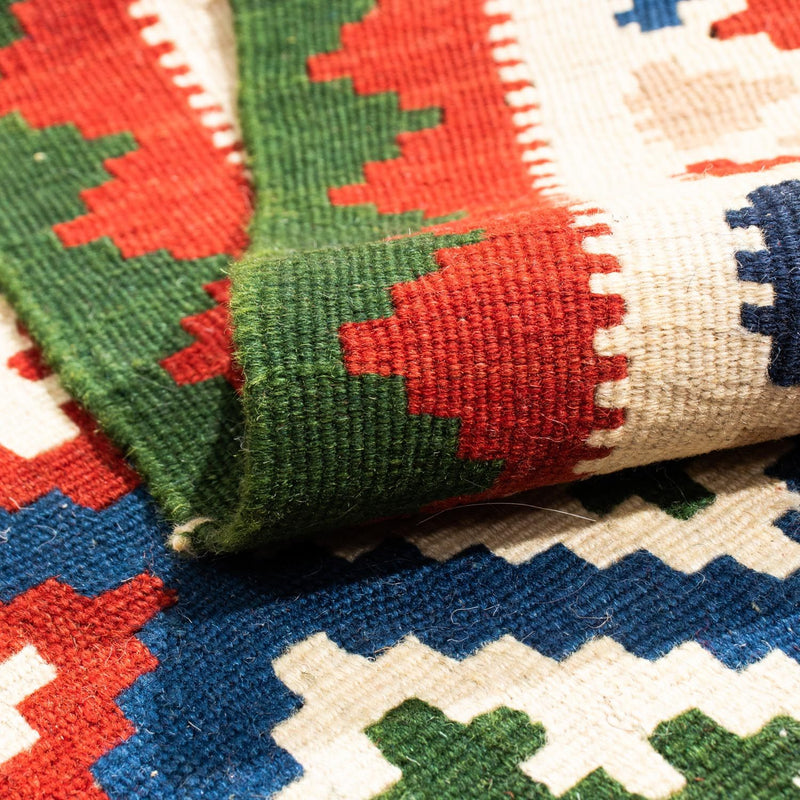 Kelim Carpet - orientalisk matta kvadrat  - 103 x 100 cm - mörkblå