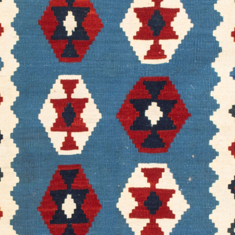 Kelim Carpet - orientalisk matta kvadrat  - 107 x 102 cm - blå