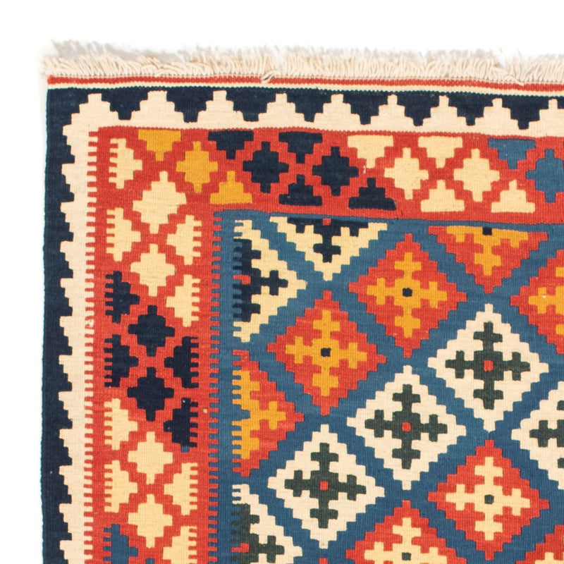 Kelim Carpet - orientalisk matta kvadrat  - 104 x 100 cm - mörkblå