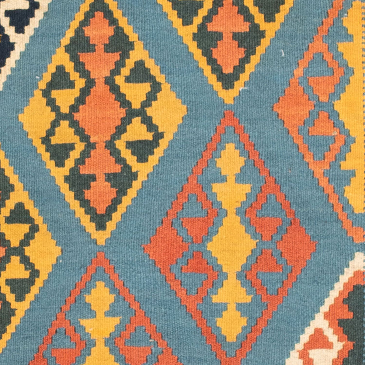 Kelim Carpet - orientalisk matta kvadrat  - 102 x 101 cm - orange