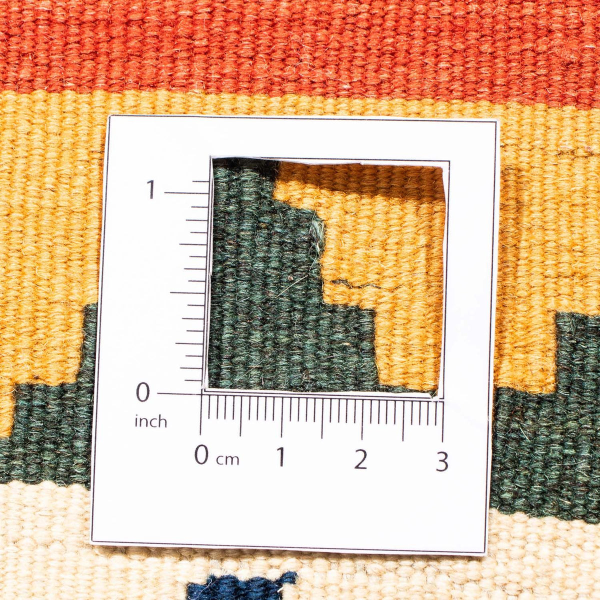 Kelim Carpet - orientalisk matta kvadrat  - 105 x 100 cm - mörkröd