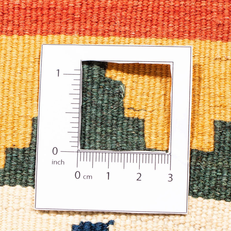 Kelim Carpet - orientalisk matta kvadrat  - 105 x 100 cm - mörkröd