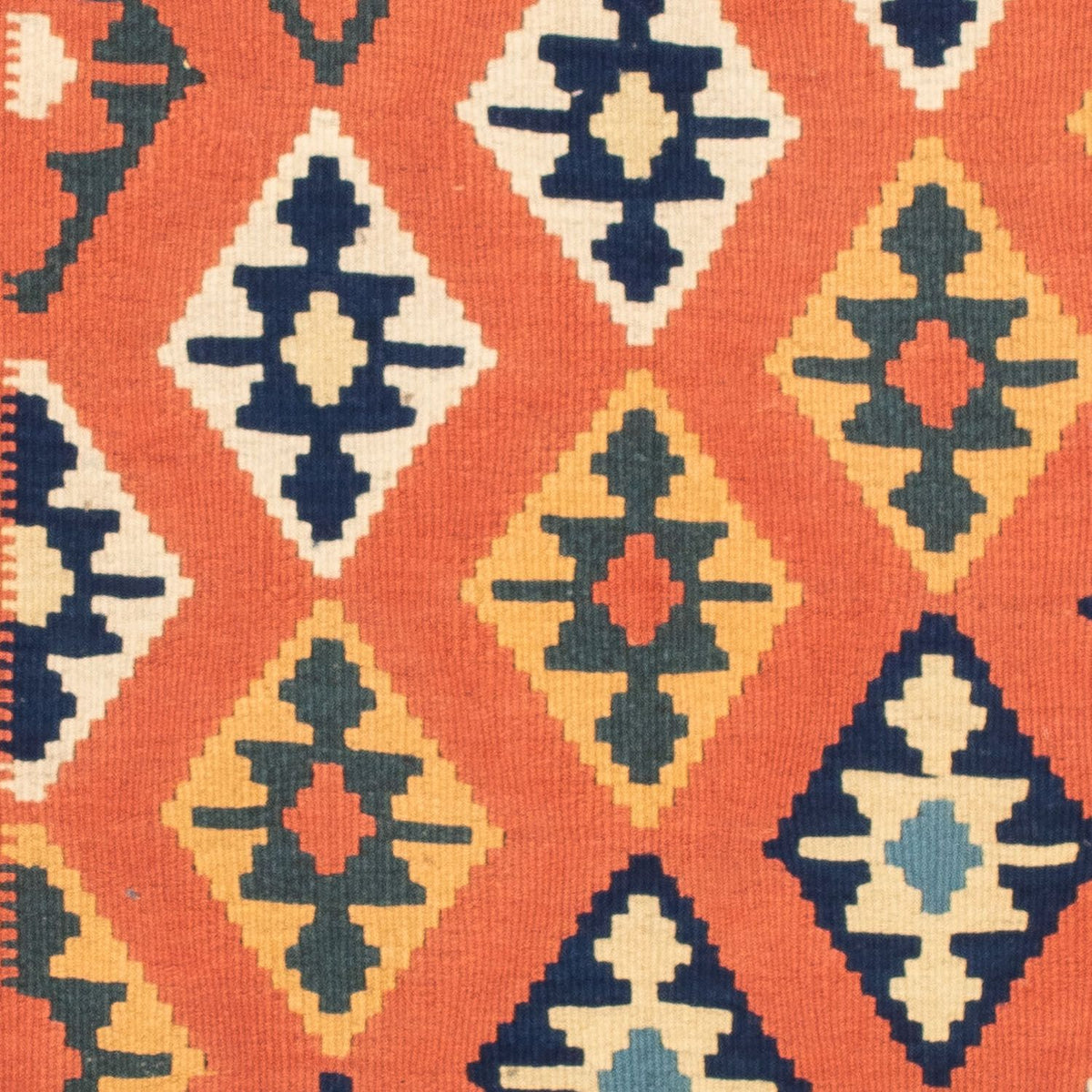 Kelim Carpet - orientalisk matta kvadrat  - 104 x 104 cm - rost