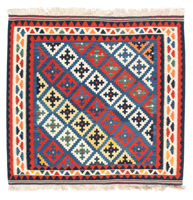 Kelim Carpet - orientalisk matta kvadrat  - 104 x 97 cm - blå