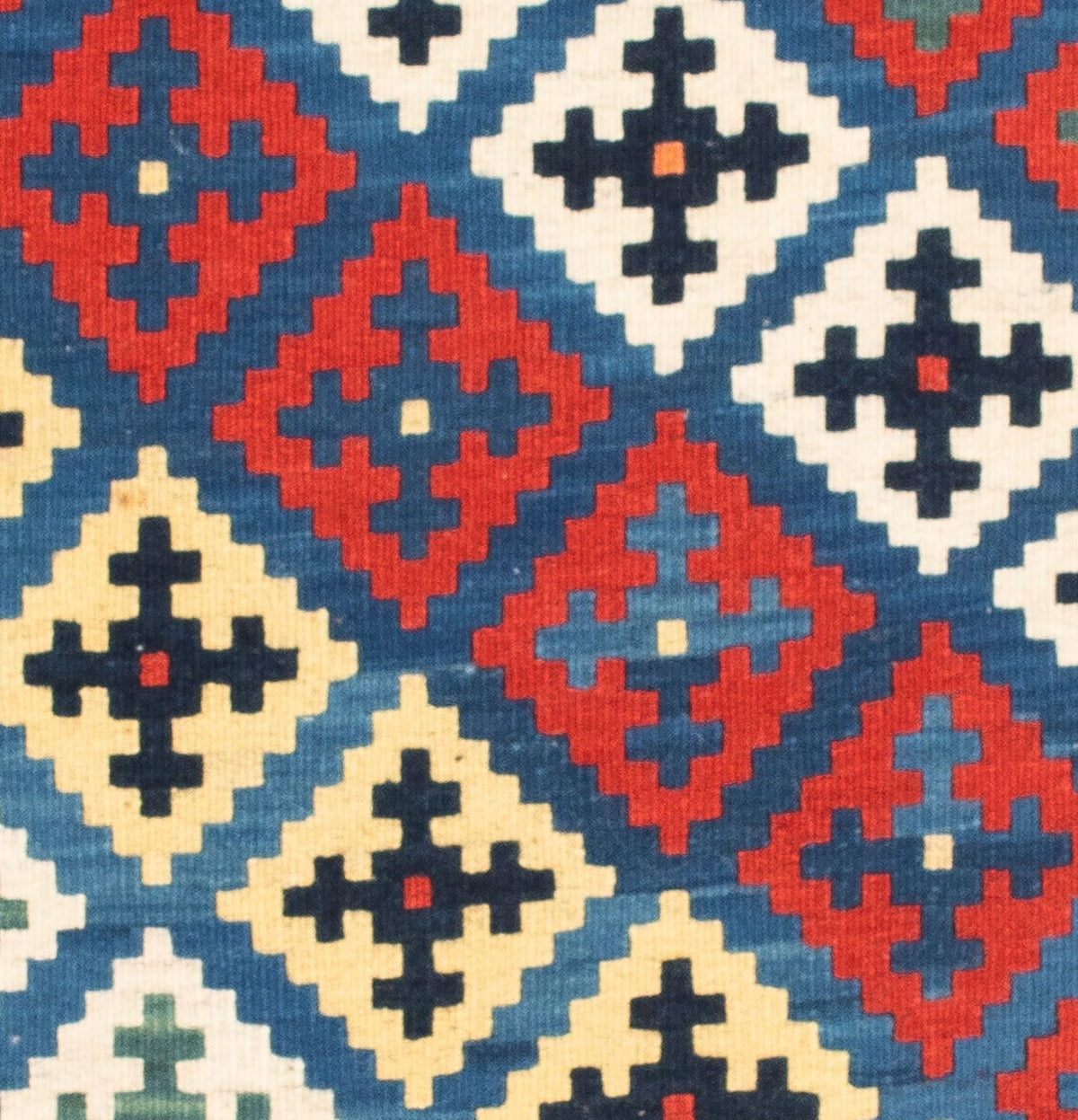 Kelim Carpet - orientalisk matta kvadrat  - 104 x 97 cm - blå