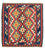 Kelim Carpet - orientalisk matta kvadrat  - 102 x 101 cm - röd