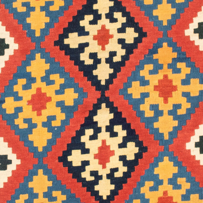 Kelim Carpet - orientalisk matta kvadrat  - 102 x 101 cm - röd