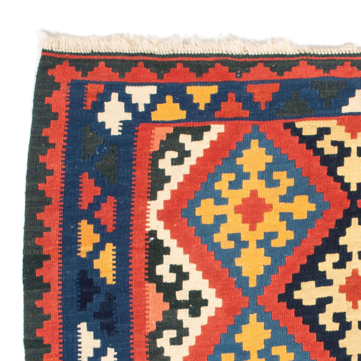 Kelim Carpet - orientalisk matta kvadrat  - 102 x 101 cm - röd