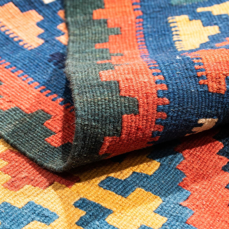 Kelim Carpet - orientalisk matta kvadrat  - 102 x 101 cm - röd