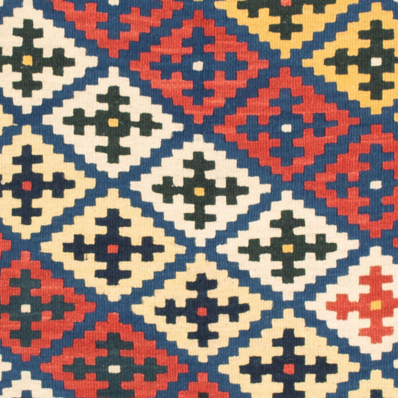 Kelim Carpet - orientalisk matta kvadrat  - 104 x 102 cm - blå