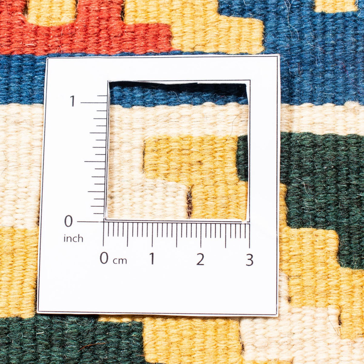 Kelim Carpet - orientalisk matta kvadrat  - 104 x 102 cm - blå