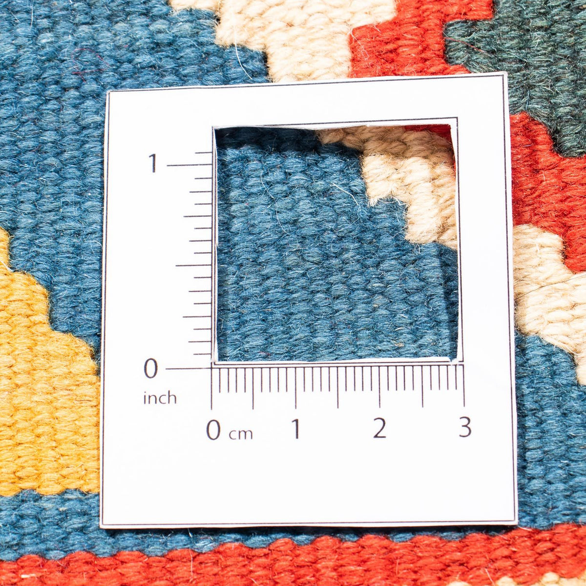 Kelim Carpet - orientalisk matta kvadrat  - 101 x 99 cm - mörkblå