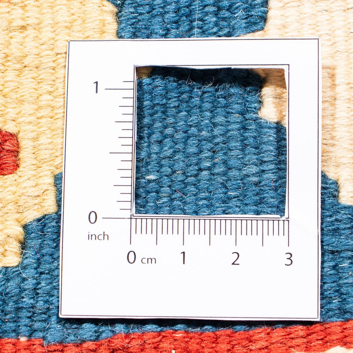 Kelim Carpet - orientalisk matta kvadrat  - 105 x 101 cm - mörkröd