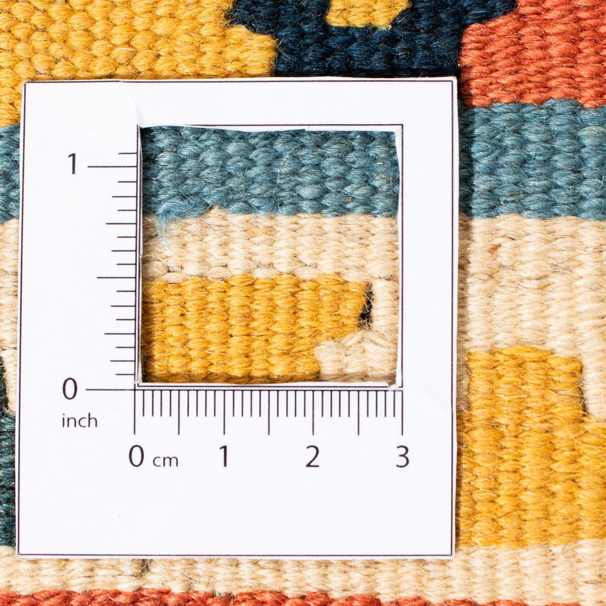 Kelim Carpet - orientalisk matta kvadrat  - 100 x 98 cm - ljusblå