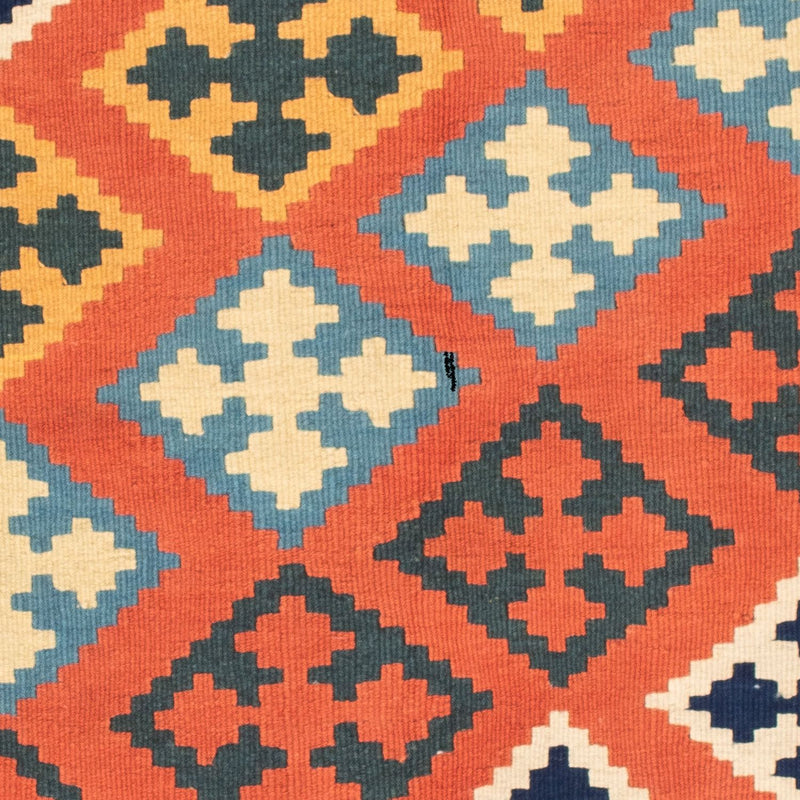 Kelim Carpet - orientalisk matta kvadrat  - 106 x 106 cm - orange