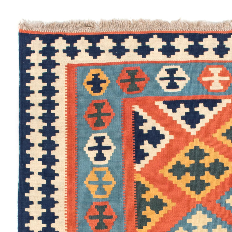 Kelim Carpet - orientalisk matta kvadrat  - 106 x 106 cm - orange