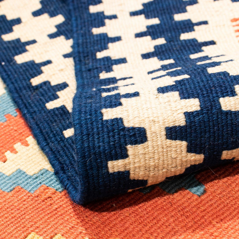 Kelim Carpet - orientalisk matta kvadrat  - 106 x 106 cm - orange