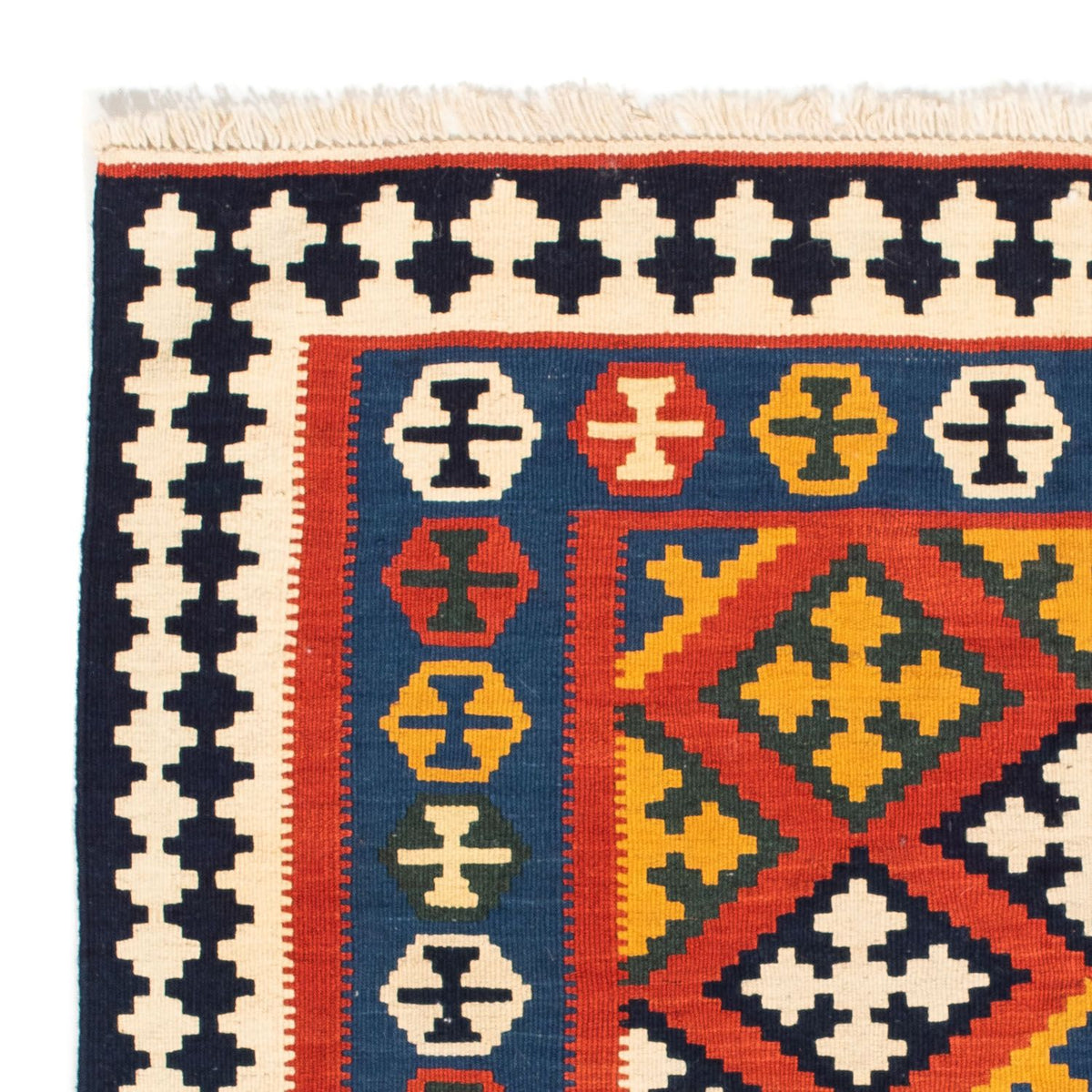 Kelim Carpet - orientalisk matta kvadrat  - 107 x 105 cm - röd