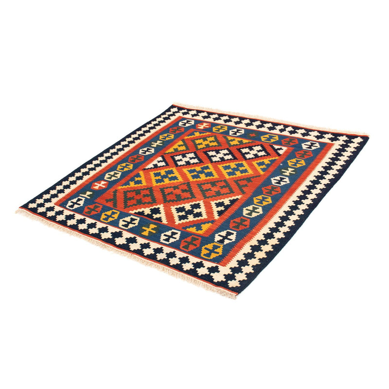 Kelim Carpet - orientalisk matta kvadrat  - 107 x 105 cm - röd