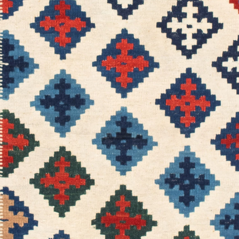 Kelim Carpet - orientalisk matta kvadrat  - 104 x 102 cm - flerfärgad