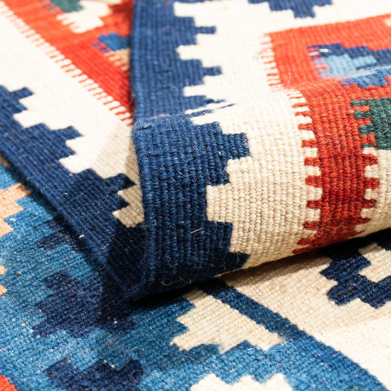 Kelim Carpet - orientalisk matta kvadrat  - 104 x 102 cm - flerfärgad