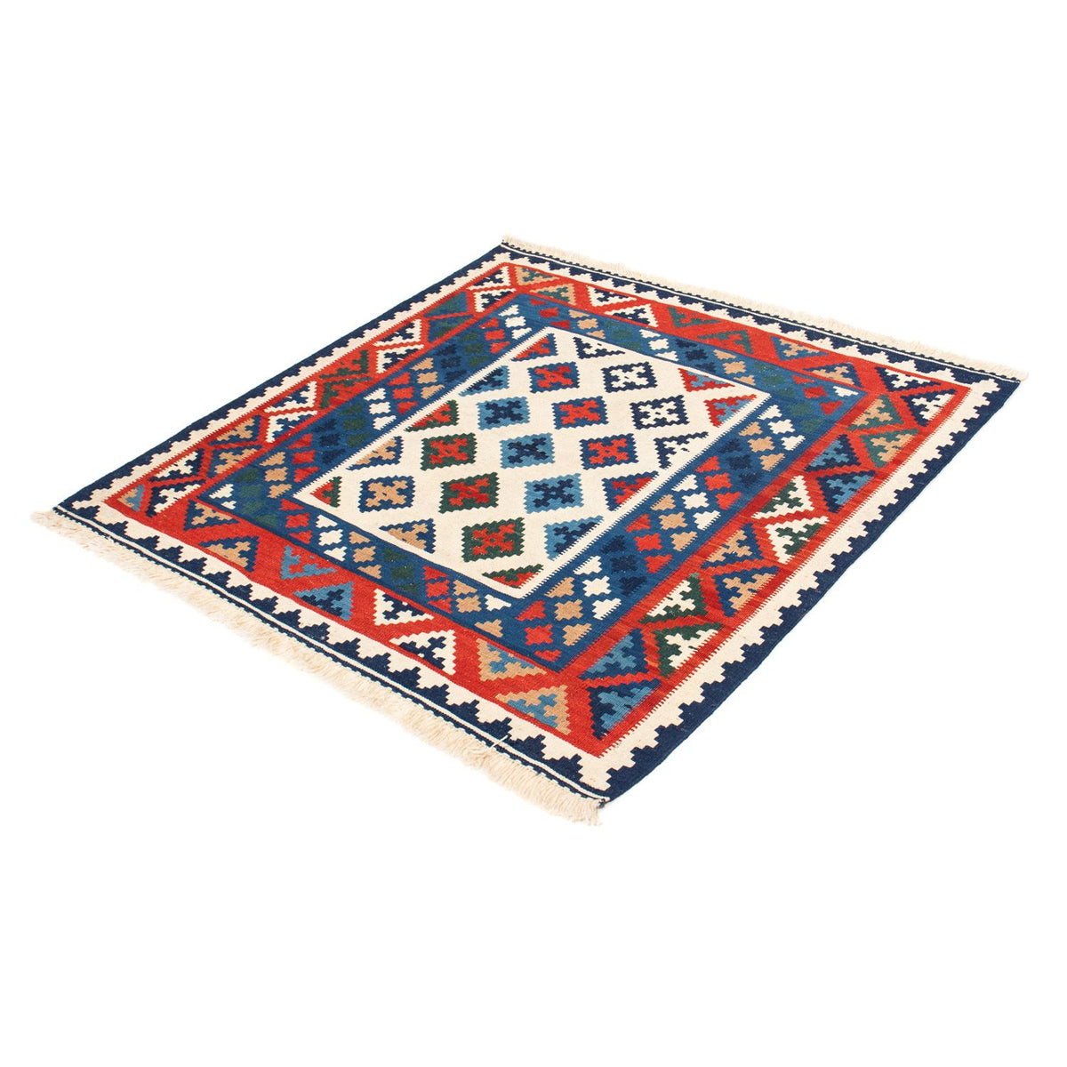 Kelim Carpet - orientalisk matta kvadrat  - 104 x 102 cm - flerfärgad