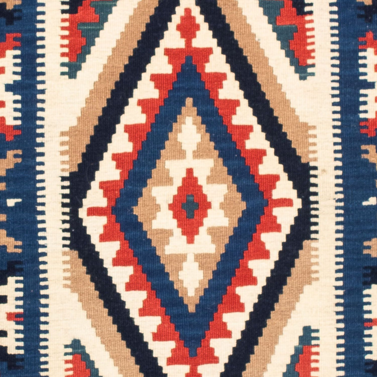 Kelim Carpet - orientalisk matta kvadrat  - 106 x 100 cm - flerfärgad