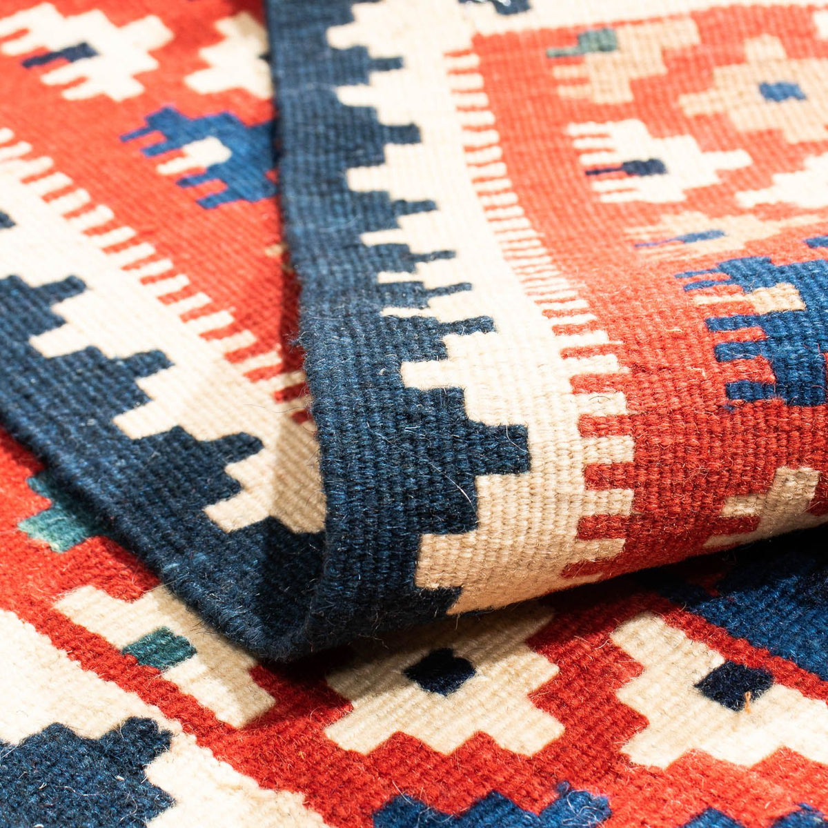 Kelim Carpet - orientalisk matta kvadrat  - 106 x 100 cm - flerfärgad