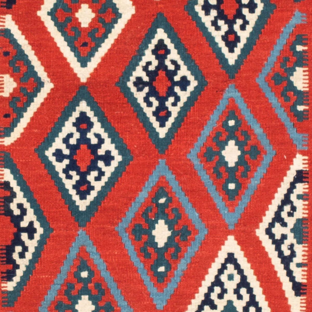 Kelim Carpet - orientalisk matta kvadrat  - 103 x 101 cm - flerfärgad